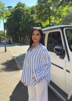 Gestreifte Musselin Bluse