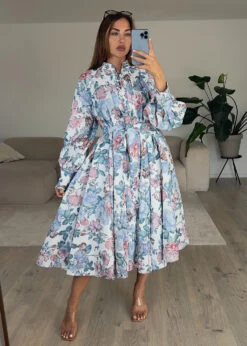 Midikleid Mit Blumenmuster