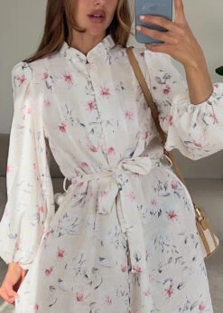 Maxikleid Mit Zartem Blumenmuster