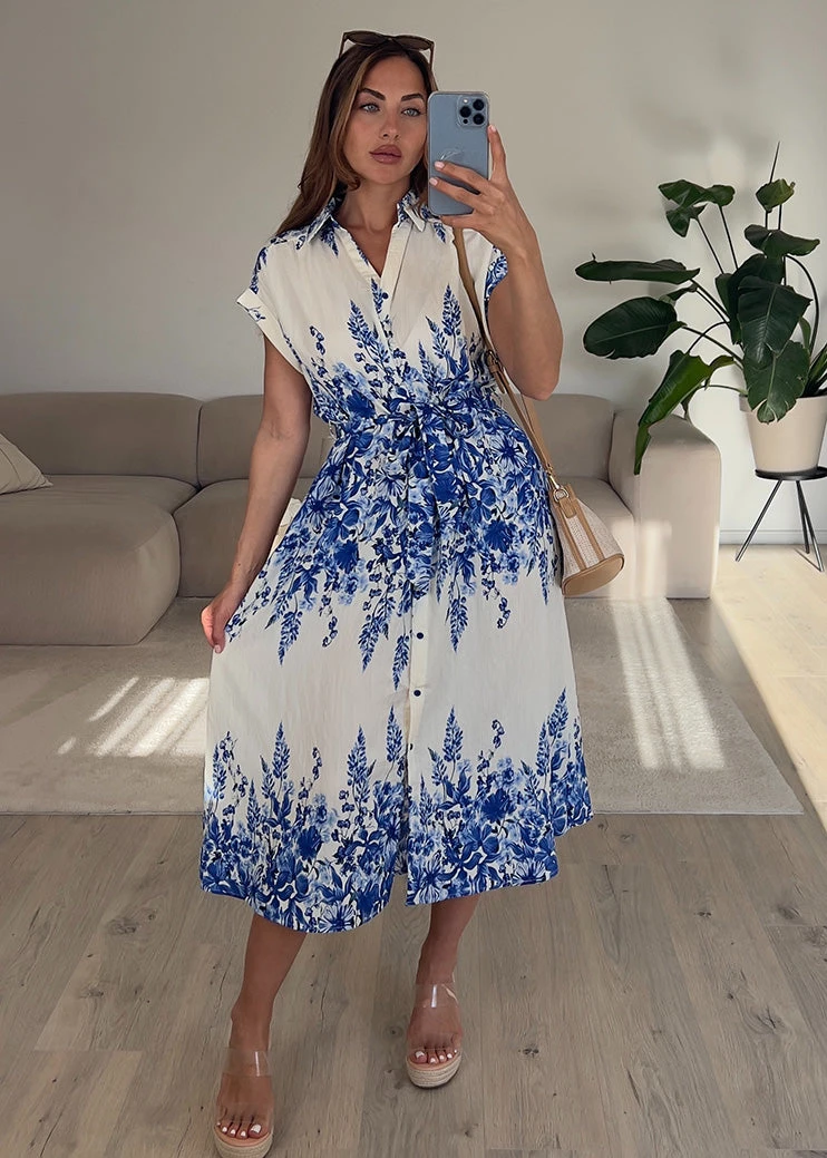 Hemdblusenkleid Mit Floralem Print 4 Hemdblusenkleid Mit Floralem Print – Bild 2