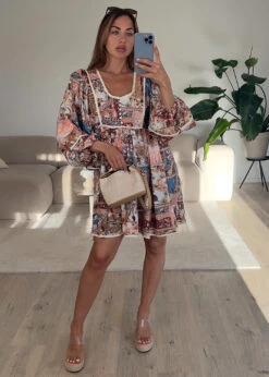 Boho Minikleid Mit Vintage-Print -NAHA Damenmode IMG 1665 2