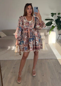 Boho Minikleid Mit Vintage-Print -NAHA Damenmode IMG 1667 2