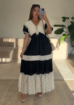 Maxikleid Mit Quasten-Detail