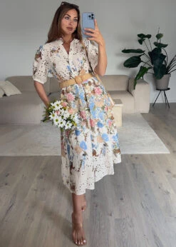 Midikleid Mit Lochstickerei -NAHA Damenmode IMG 1911