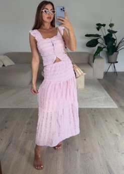 Zweiteiler Set Mit Carmentop Und Maxirock 11 Zweiteiler Set Mit Carmentop Und Maxirock -NAHA Damenmode IMG 1976