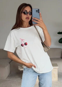 Oversize T-Shirt Mit Kirschprint