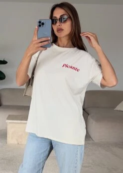 Oversize T-Shirt "Picante" Mit Oliven-Print -NAHA Damenmode IMG 2020