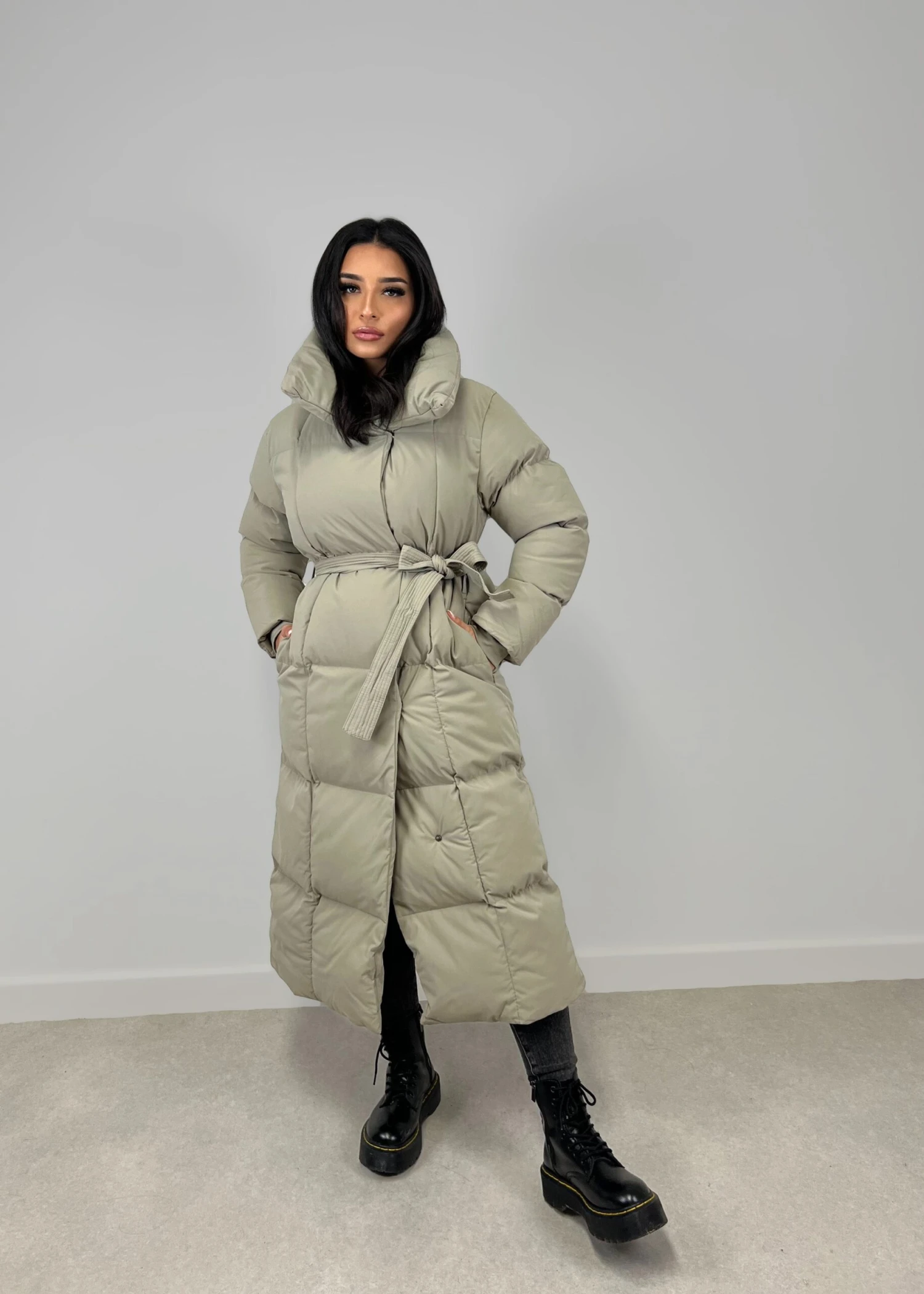Lange Winterjacke Mit Gürtel 5 Lange Winterjacke Mit Gürtel – Bild 3