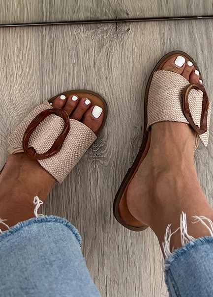 Slides Mit Holz-Optik-Schnalle 5 Slides Mit Holz-Optik-Schnalle – Bild 3