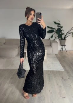 Langes Paillettenkleid
