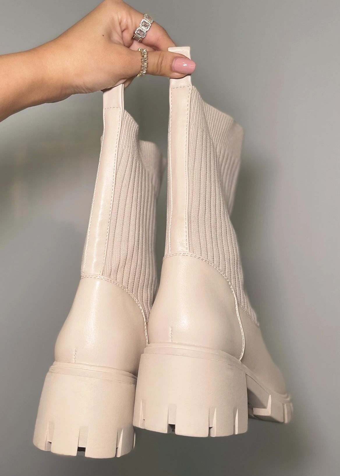 Stiefelette Mit Rippenstrick-Schaft 6 Stiefelette Mit Rippenstrick-Schaft – Bild 4