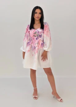 Kurzes Kleid Mit Floralem Muster