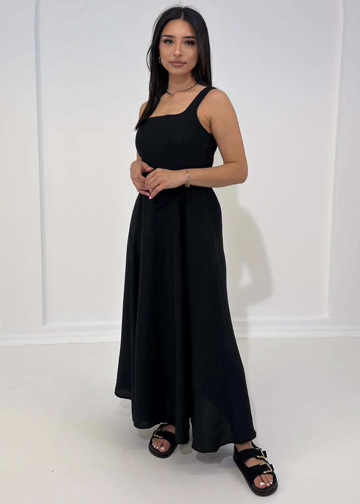 Langes Sommerkleid Mit Eckigem Ausschnitt 5 Langes Sommerkleid Mit Eckigem Ausschnitt – Bild 3