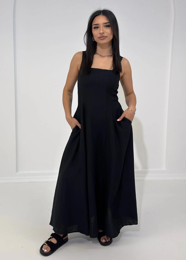 Langes Sommerkleid Mit Eckigem Ausschnitt 3 Langes Sommerkleid Mit Eckigem Ausschnitt