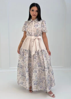 Maxikleid Mit Puffmärmeln 9 Maxikleid Mit Puffmärmeln -NAHA Damenmode Maxikleid mit Blumenmuster. 1