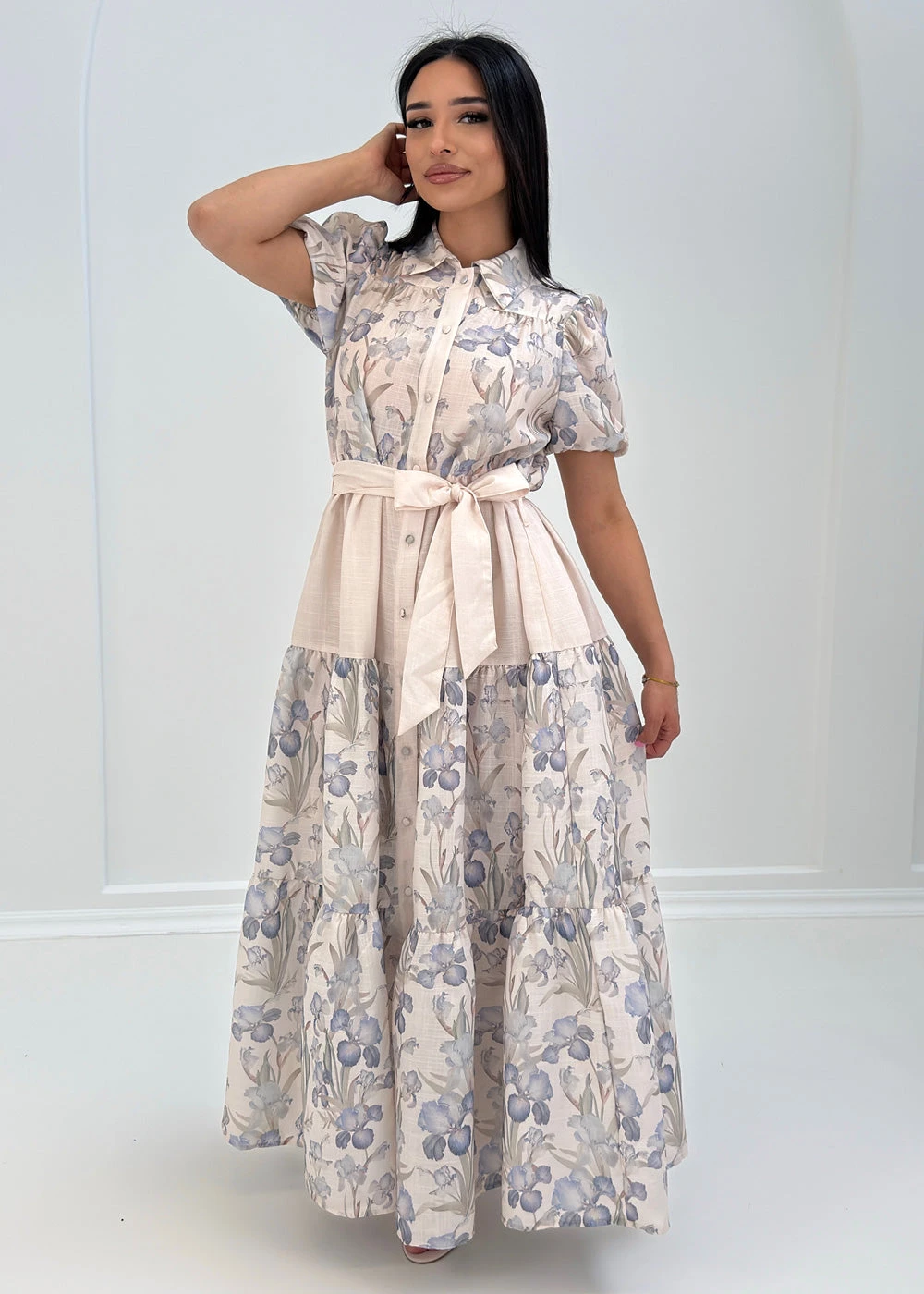 Maxikleid Mit Puffmärmeln 5 Maxikleid Mit Puffmärmeln – Bild 3