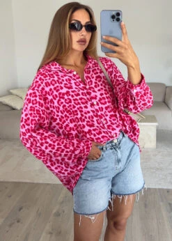 Musselin Bluse Mit Leomuster