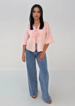 Kurzärmelige Musselin-Bluse