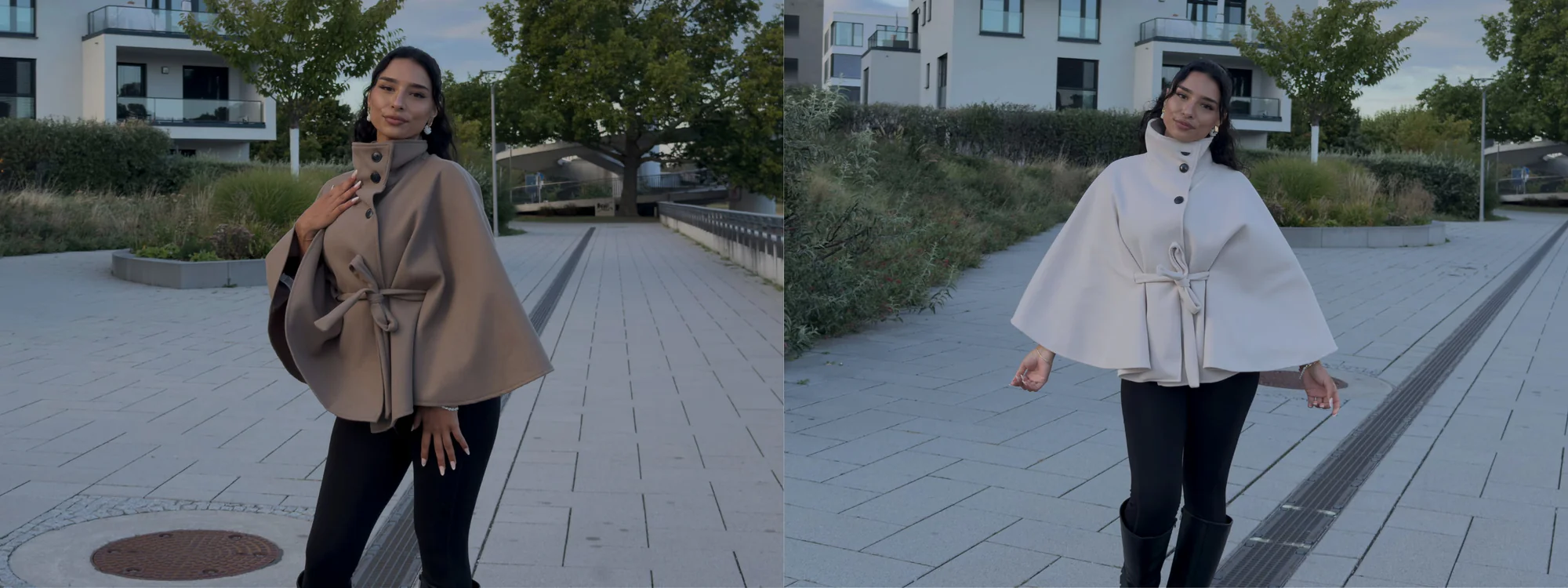 Titelseite -NAHA Damenmode cape mantel damen elegant outfit naha pc