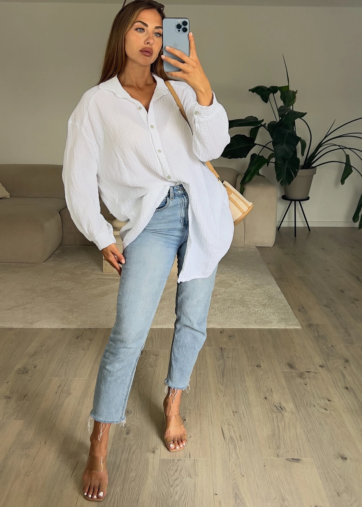 Lange Musselin-Bluse 4 Lange Musselin-Bluse – Bild 2