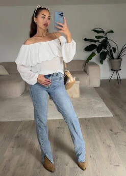 Titelseite -NAHA Damenmode schulterfreies oberteil weiss naha weitansicht