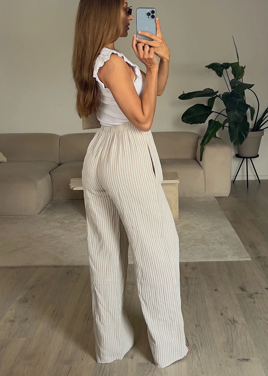 Gestreifte Musselin Hose 4 Gestreifte Musselin Hose – Bild 2
